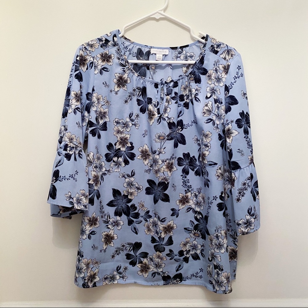 Blue Floral Blouse